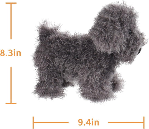 Apricot Lamb Toys Plush Dark Grey Poodle Dog Puppy Stuffed Animal Soft Cuddly 8.3 Inches Perfect for Child