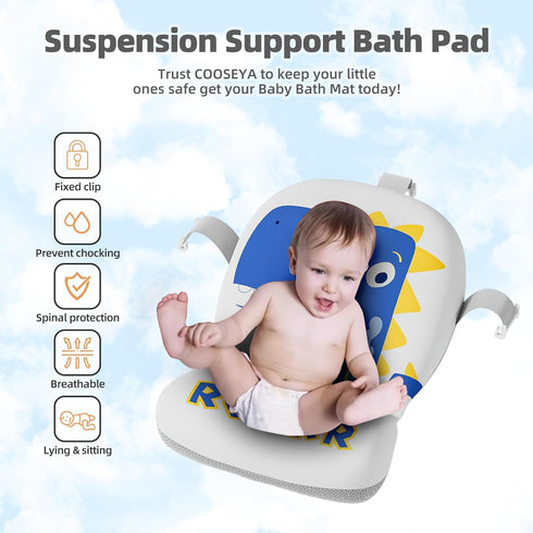 0-36 Collapsible Baby Bathtub for Newborn, Foldable Baby Bath Tub with Thermometer & Soft Floating Cushion & Drain