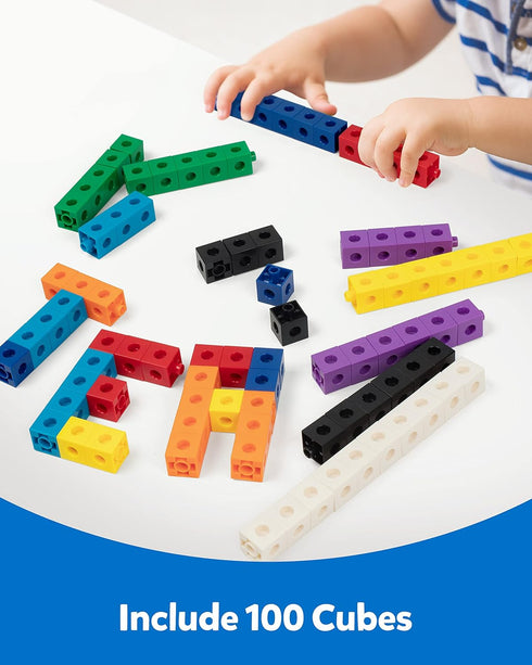 Coogam Math Cubes, Number Counting Blocks with Activity Snap Linking Cube, Math Construction Toy Gift for Preschool
