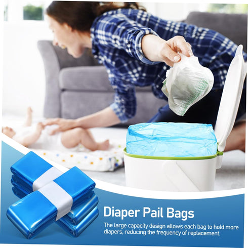 LIFKOME 5pcs Diaper Pail Bags Bin Liners Odor Garbage Bags Diaper Disposal Refills Waste Organizer Easy Replacement