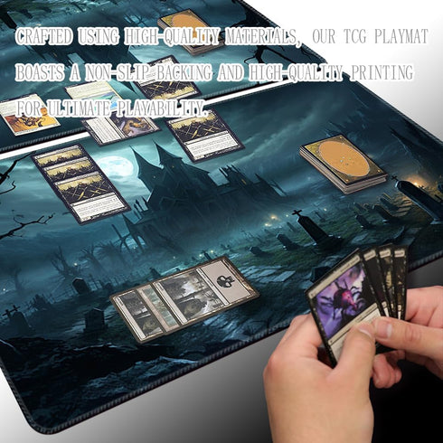 MTG Playmat Size 24x14in - Free Storage Bags, Non-Slip Backing for Card Game Enthusiasts