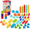 Battat Large Building Blocks Set, 80 Colorful Pieces with 8 Wheel Bricks and Zippered Storage Bag, 12 Months +