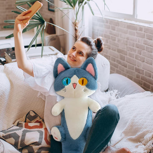 FANGYU Cute Plush Shark Cat Toy, Cartoon Soft Stuffed Pillow (50cm/19.6in)