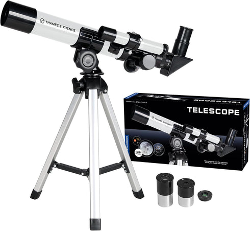 The Thames & Kosmos Telescope, Essential STEM Tool for Children, 100x Magnification, Built-in Compass