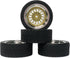 4PCS 65mm RC Rally Car Rubber Tires and Plastic Plating Wheel Rims Set for 1/10 RC On-Road Racing Car (Gold Silver)