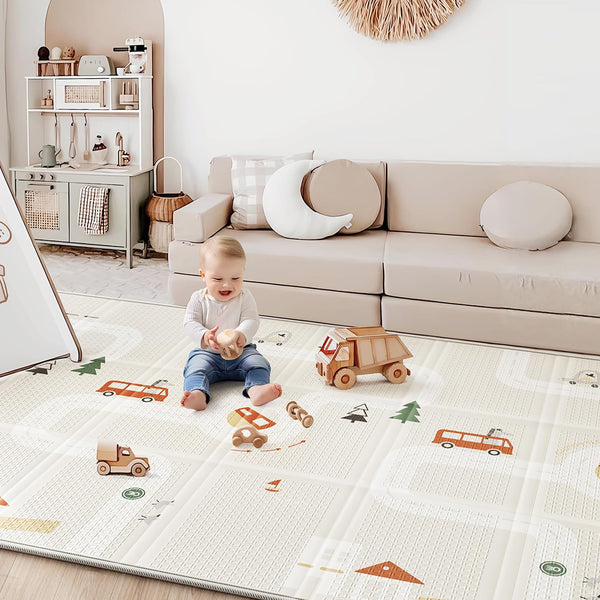 BG-BABYGO Baby Play Mat 50"*78" Foldable Foam Baby Play Mat for Floor