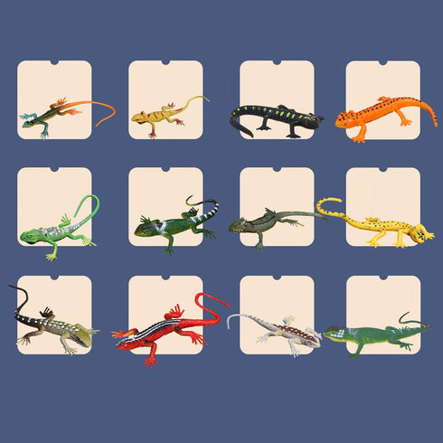 Plastic Lizard Toys - Realistic Rubber Reptile Figures for Halloween Party Decoration, 12Pcs