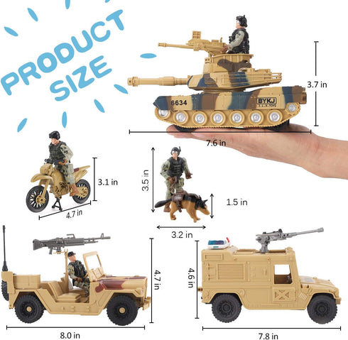 Liberty Imports Military Toys Army Action Combat Zone, 42 Piece Huge Playset with Tanks and Accessories