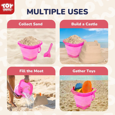 TOY Life Beach Toys, Sand Toys for Toddlers 1-3, Beach Bucket, Sand Castle Building Kit for Kids Ages 4-8, Summer Toys.