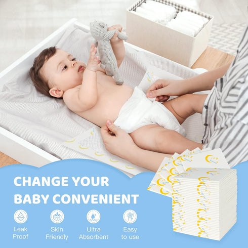 Buyockss 100 Count 13x18in Baby Disposable Changing Pads Incontinence Underpad Diaper Changing Liners Quick Absorb Soft