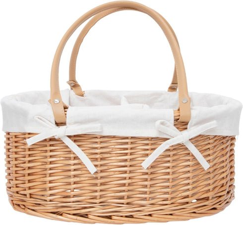 Handwoven Wicker Diaper Caddy Organizer, Multi - functional Baby Diaper Bag for