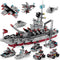 Building Block Warship - 25 in 1 Battleship Kits for Kids, Educational Toys for Boys Age 6-12 Years Old, 554PCS