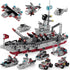 Building Block Warship - 25 in 1 Battleship Kits for Kids, Educational Toys for Boys Age 6-12 Years Old, 554PCS