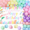 Art Birthday Party Decorations for Girls - Pastel Balloon Garland Arch Kit with Macaron Paint Happy Birthday Backdrop