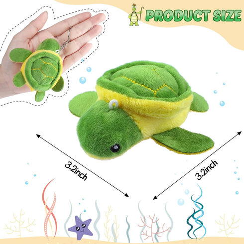 HyDren 24 Pcs Small Turtle Stuffed Toy, 3.2 Inch Mini Sea Turtle Plush Toys for Party Decorations