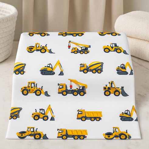 Handywa 2 Pack 28 52 Cotton Fitted Crib Sheets, Construction Trucks and Chevron Print, Fits Standard x in Baby Crib