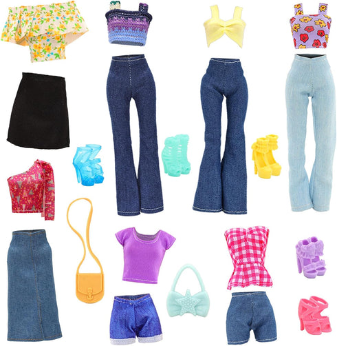 BARWA 17 Pcs Doll Clothes and Accessories for 11.5 Inch Girl Dolls