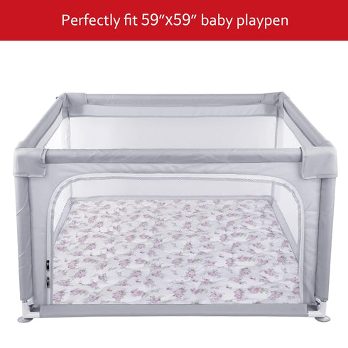 59x59 Inches, Baby Playpen Mat One-Piece Crawling Non Slip Padded Pad for Playing, Baby Play Floor Mat for Babies