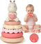 Moonkie Bunny Baby Stacking Toys | 7-Piece Silicone Rings for Teething Relief |