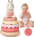 Moonkie Bunny Baby Stacking Toys | 7-Piece Silicone Rings for Teething Relief |