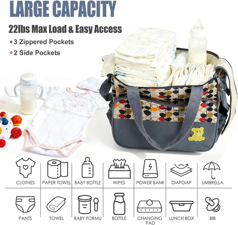 Set, Backpack Baby Diaper Bag Large Baby Doll Diaper with Changing Pad & Pacifier Case, Travel Girl/Boy Tote Bags