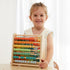 18M+, FReniland Wooden Activity Cube - Double-Sided Abacus & Alphabet Flip Tiles for Toddlers Educational Learning Toy