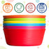 Plastic Toddler Bowls Set of 6 Kids Bowls 10 Oz - Microwave Dishwasher Safe BPA Free Brightly Colored Snack Bowls