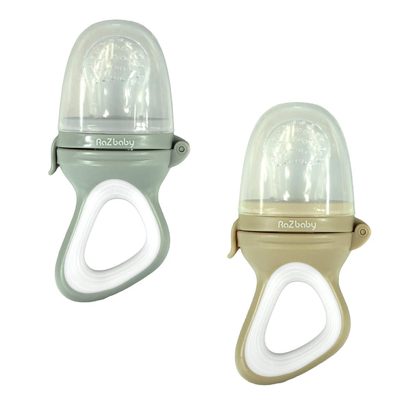 RaZbaby Baby Solids/Frozen Fruit Feeder Pacifier, Infant Teether Toy 6M+, BPA-Free, Safely