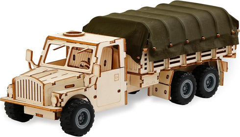 SIGHTEEDA Pull-Back Adventure Truck 3D Wooden Puzzle - 118 Pcs STEM Building Model