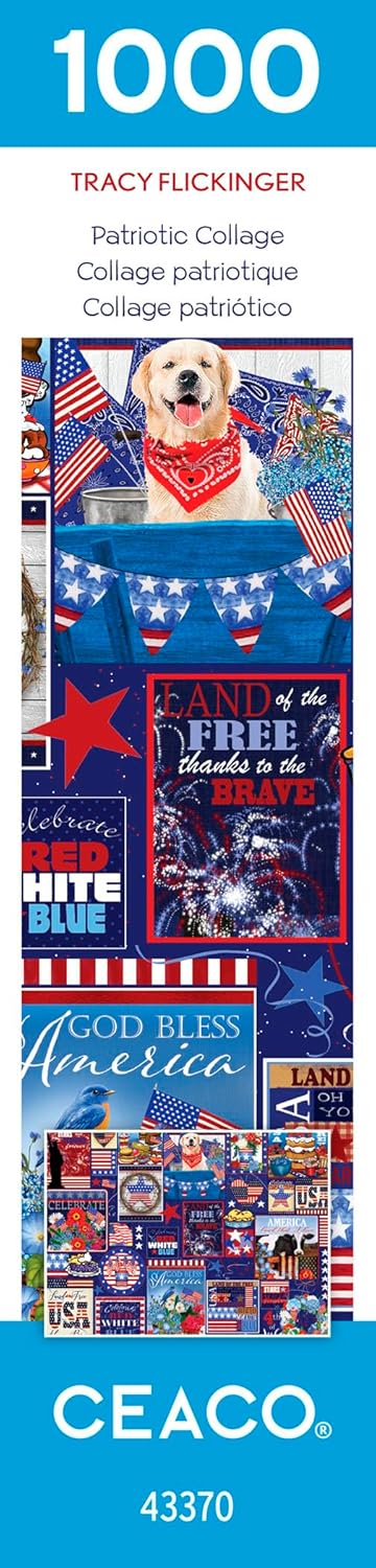 1000 Ceaco - Tracy Flickinger - Patriotic Collage - Piece Jigsaw Puzzle