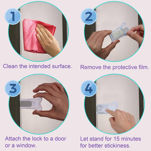 Sliding Door Lock for Child Safety, Window Stoppers for Vertical Windows, 2 Pack