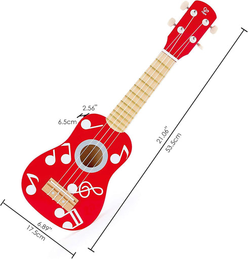Hape Kid's Wooden Ukulele Toy - Multicolor, L: 21.1, W: 2.6, H: 6.9 inch
