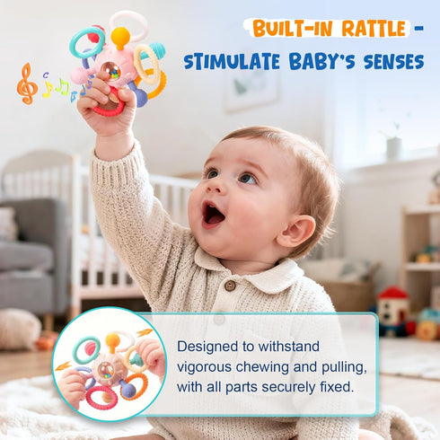 CAHILON 0-6 6-12 Easter Baby Teething Toys for Months, BPA Free Food Grade Silicone Teether, Infant Sensory Chew