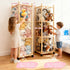 Stuffed Animal Zoo Storage - Sturdy Solid Wood Toy Organizer with Lockable Wheels, Easy-Assemble/Clean, Large Capacity