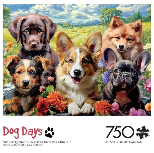 Buffalo Games - Image World - Pup Perfection - 750 Piece Jigsaw Puzzle for Adults Challenging Puzzle Perfect for Game Nights - Finished Puzzle Size is 24.00 x 18.00