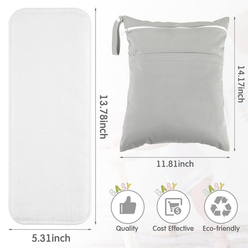 24 Pack 3 Cloth Diaper Inserts Reusable Newborn Layer Absorbent Breathable Cloth Diaper Inserts Overnight Microfiber