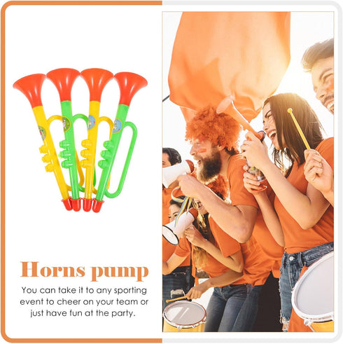 4pcs Large Air Horn Pump - Twisting Toy Horn for Safety Parties, Sports Events, Loud Noise Maker for Celebrations
