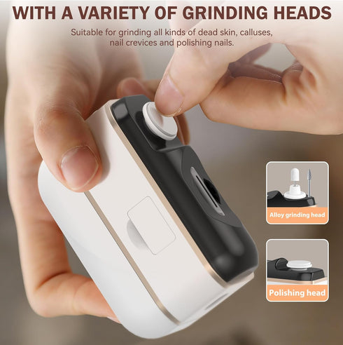 5 1 Trimmer Electric Nail Clipper, Upgraded in Electric Nail File with Polishing, Shaving, LED Gel Nail Lamp, Dust