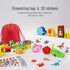 Montessori Educational Wooden Lacing Beads Toys for Toddler 3-5 Years Old, Farm Animals Fruits Vegetables Threading