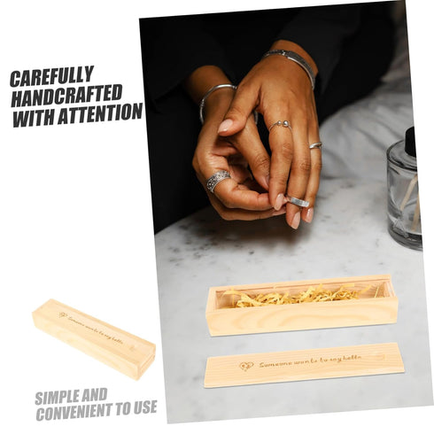 Wooden Pregnancy Test Keepsake Box with Lid for Announcement and Memory Storage Delicate Footprint Design Multipurpose