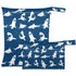 visesunny Fun Shark 2Pcs Wet Bag with Zippered Pockets Washable Reusable Roomy for
