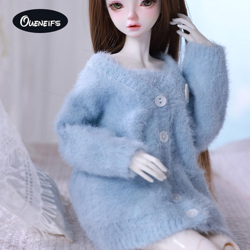 Set 1/3 Doll Clothes for BJD, Resin Toy Accessories Cardigan+ Vest+ Pants (Blue, for BJD)