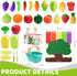 Mimiblooms Set Playset 3 4 5 6 Play Food with Cutting Fruits&Felt Tree Mat, Pretend Food Play Kitchen Accessories, Toy