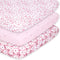 The Peanutshell Pack n Play Sheets for Baby Girl, Fitted Mini Crib Sheets, Floral Daisy 3 Pack for Playard Bedding