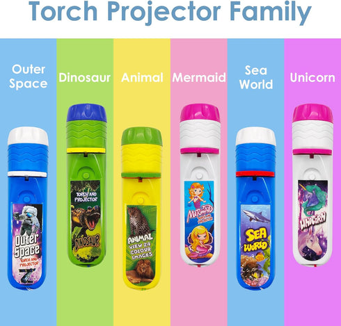 Kids Torch Animal Projector with 3 Discs 24 Images, Small Gifts for Boys Age 3-7, Cool Present for Children