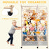 64" Stuffed Animal Storage, Super Large Plush Toy Organizer with Wheels, Wooden Stuffed Animal Holder with Removable