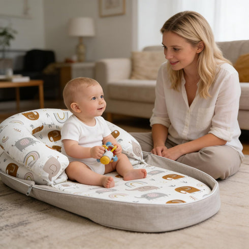 ASCENREST Tummy 2-in-1 Backpack, Time Mat, Convertible to Premium Memory Foam Baby Play Mat, Removable Machine Washable