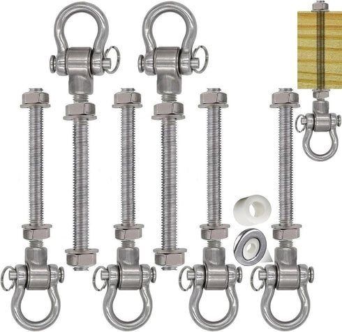 6 Bearing Silent Heavy Duty Swing Hanger, Permanent Anti-Rust 180° Swing, 1500 lb Capacity Yoga Swing Hammock Chair