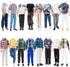 E-TING 3 Sets Leather Jacket Casual Wear Pack, T-Shirt, Pants, Summer Shorts with 3 Pairs of Shoes for 12-Inch Boy Doll