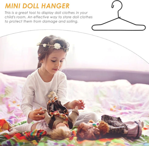 20 Pcs Doll Clothes Hanger, Metal Outfit Hanger for Doll Clothes Accessories